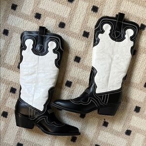 Black and White Cowboy Boots